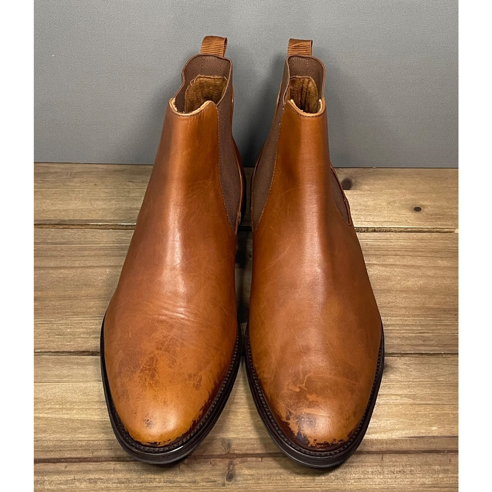 Kenneth Cole Men's Tully Chelsea Boots Size 11.5 Brown Distressed Leather - Picture 4 of 15